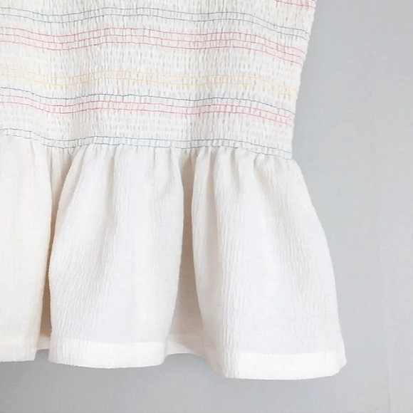 TEXTURE & THREAD Madewell Rainbow Smocked Peplum Tank Top - Picture 6 of 6
